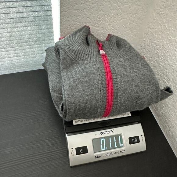 Eddie Bauer Gray Mock Neck Half Zip Pullover Knit Sweater Women's Size Medium - Picture 12 of 12